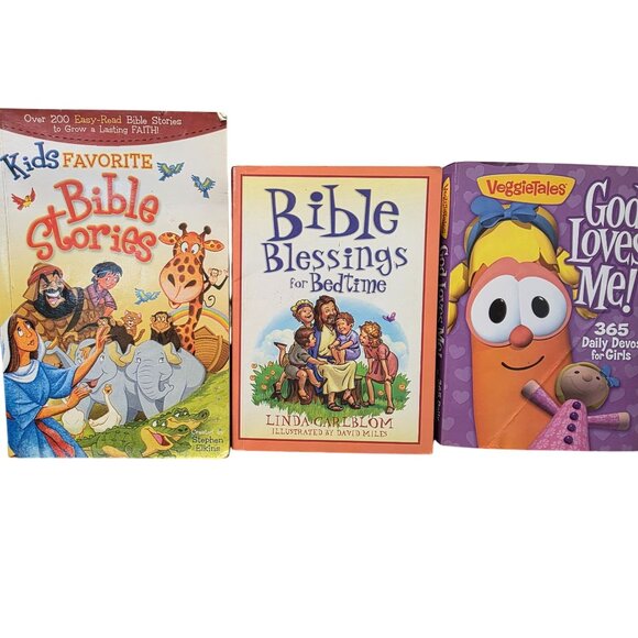 3 Kids Bible Stories Daily Devotions Bedtime Blessings Books - Picture 2 of 10